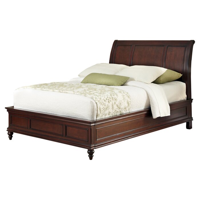 Zahir solid wood low profile sleigh bed store alcott hill